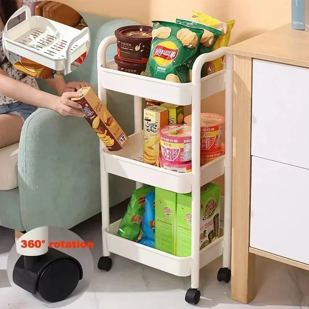 Kitchen Organizers and Storage Rack Mobile Trolley Organizer Gap Storage Rack Rolling Cart Bookshelf for Bedroom Bathroom