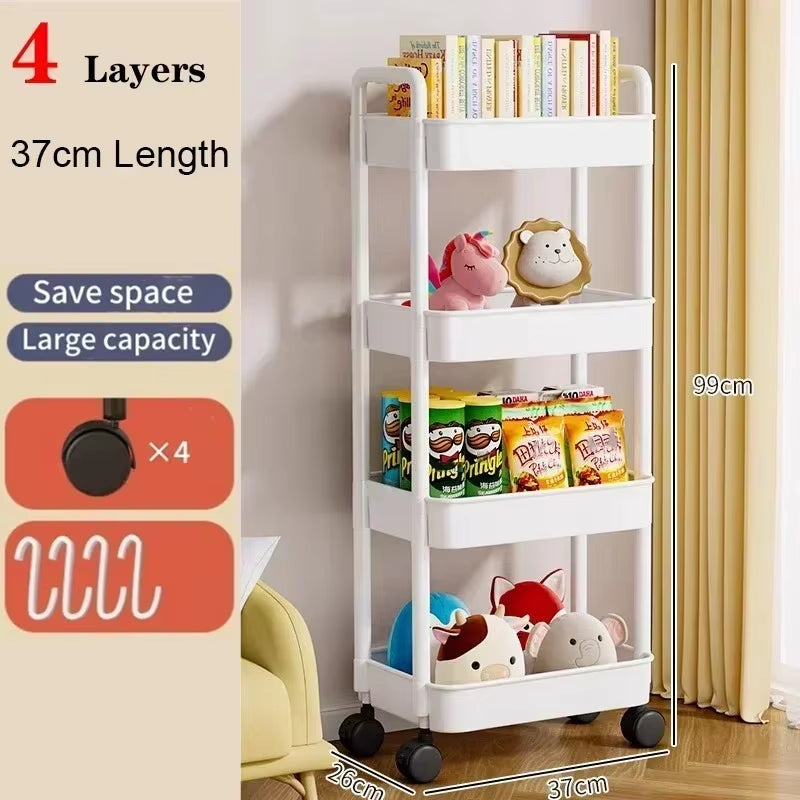 Kitchen Organizers and Storage Rack Mobile Trolley Organizer Gap Storage Rack Rolling Cart Bookshelf for Bedroom Bathroom