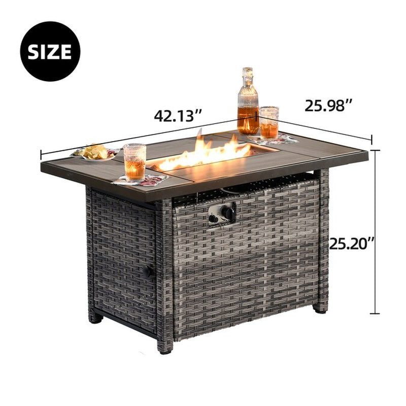 New Kenard 6 -Piece Rattan Patio Sofa Conversation Set with Gray Cushions