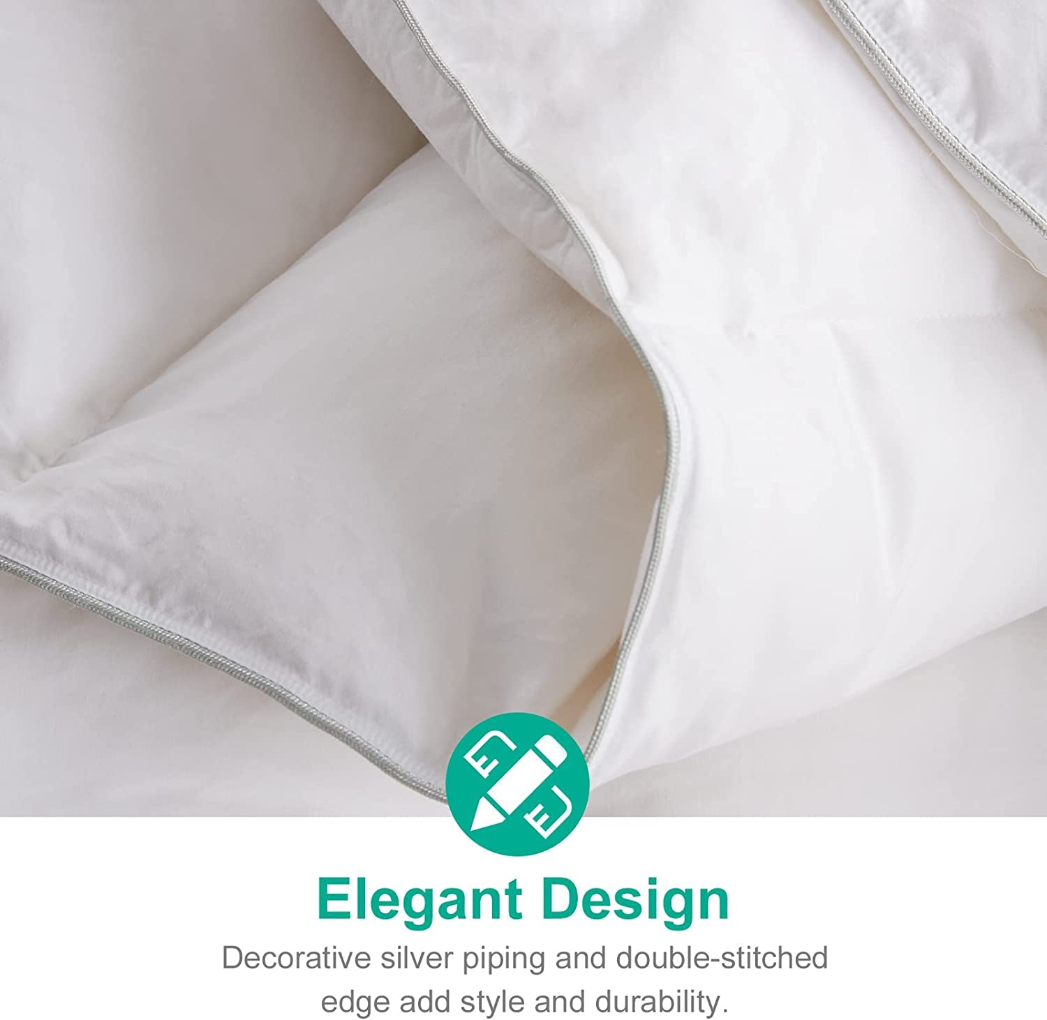 Heavyweight down Feather Fibers Comforter California King Size - Ultra-Soft Luxury High Fill-Power Hotel-Style Thicker Winter Duvet Insert for Colder Weather/Sleeper (104X96, White)