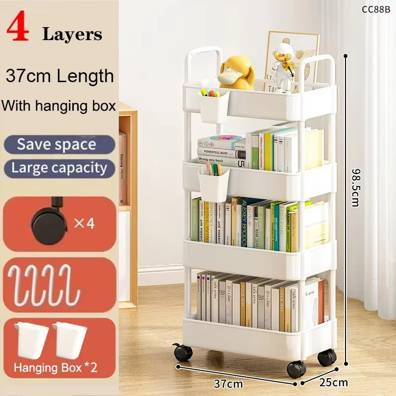 Kitchen Organizers and Storage Rack Mobile Trolley Organizer Gap Storage Rack Rolling Cart Bookshelf for Bedroom Bathroom