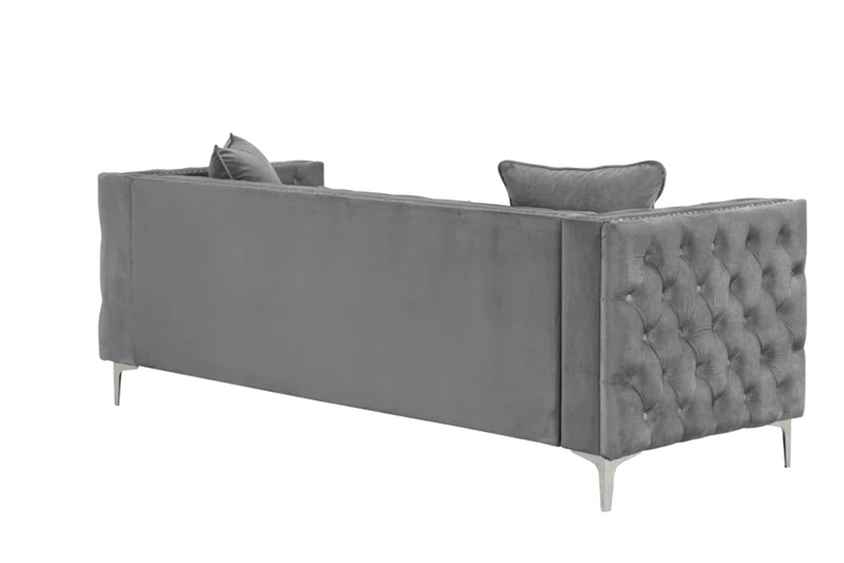 Marti Hickory Modern 2 Piece Velvet Living Room Set