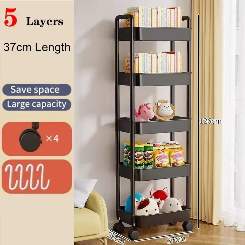 Kitchen Organizers and Storage Rack Mobile Trolley Organizer Gap Storage Rack Rolling Cart Bookshelf for Bedroom Bathroom
