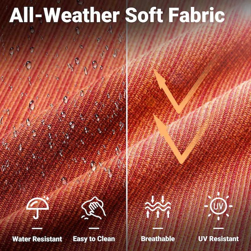 6 -Piece Wicker Patio Sofa Conversation Set with Orange Cushions