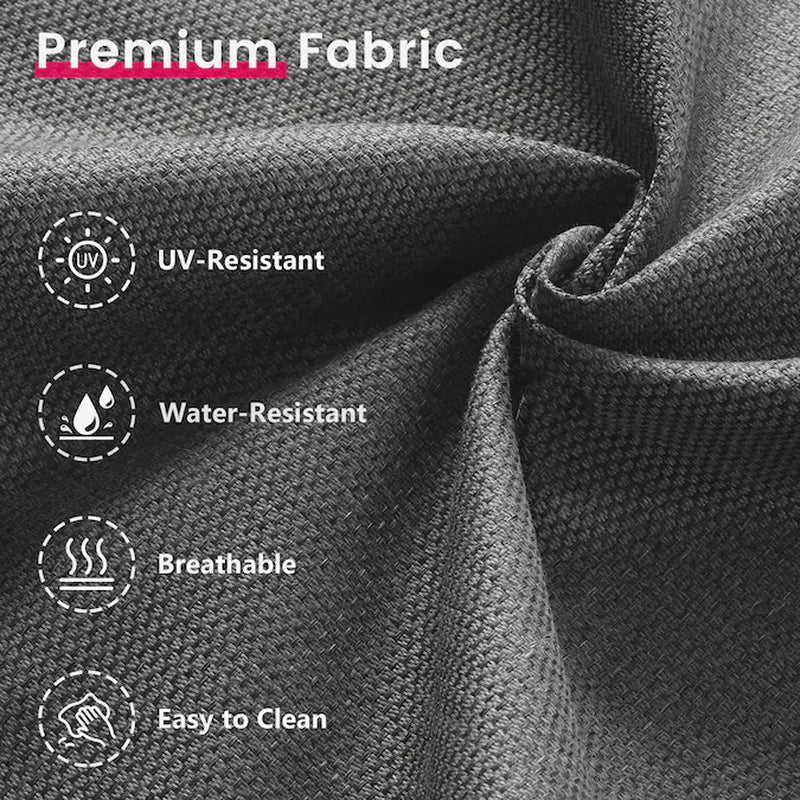 Kuuga Outdoor Sectional with Gray Cushions and Steel Frame