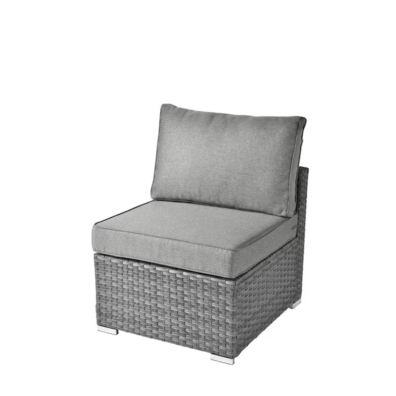 Kuuga Outdoor Sectional with Gray Cushions and Steel Frame