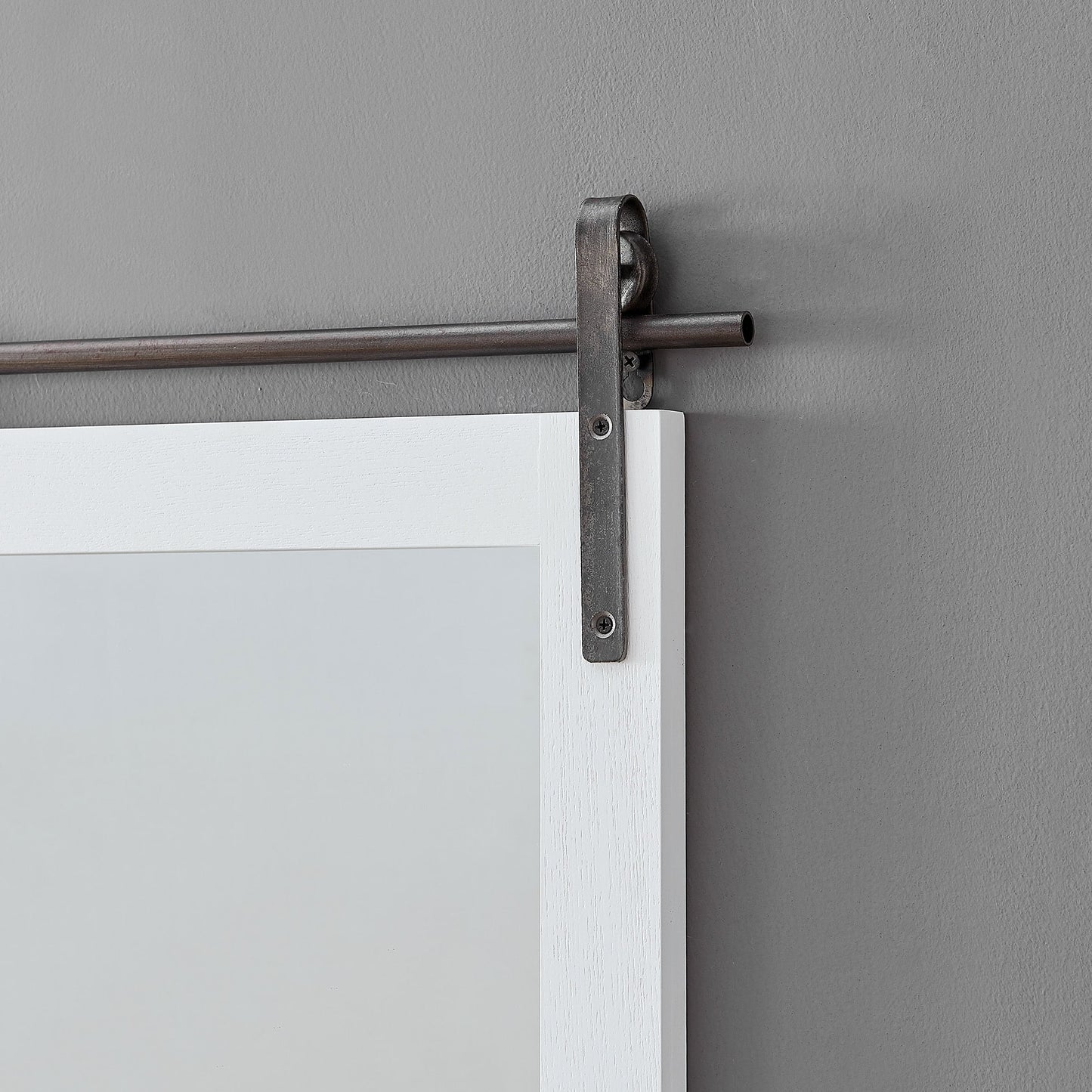 & Co. White Ingram Barn Door Wall Mirror with Shelf, Farmhouse, Rectangular, 19.75 X 4.5 X 24.75 In