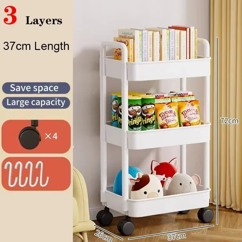 Kitchen Organizers and Storage Rack Mobile Trolley Organizer Gap Storage Rack Rolling Cart Bookshelf for Bedroom Bathroom