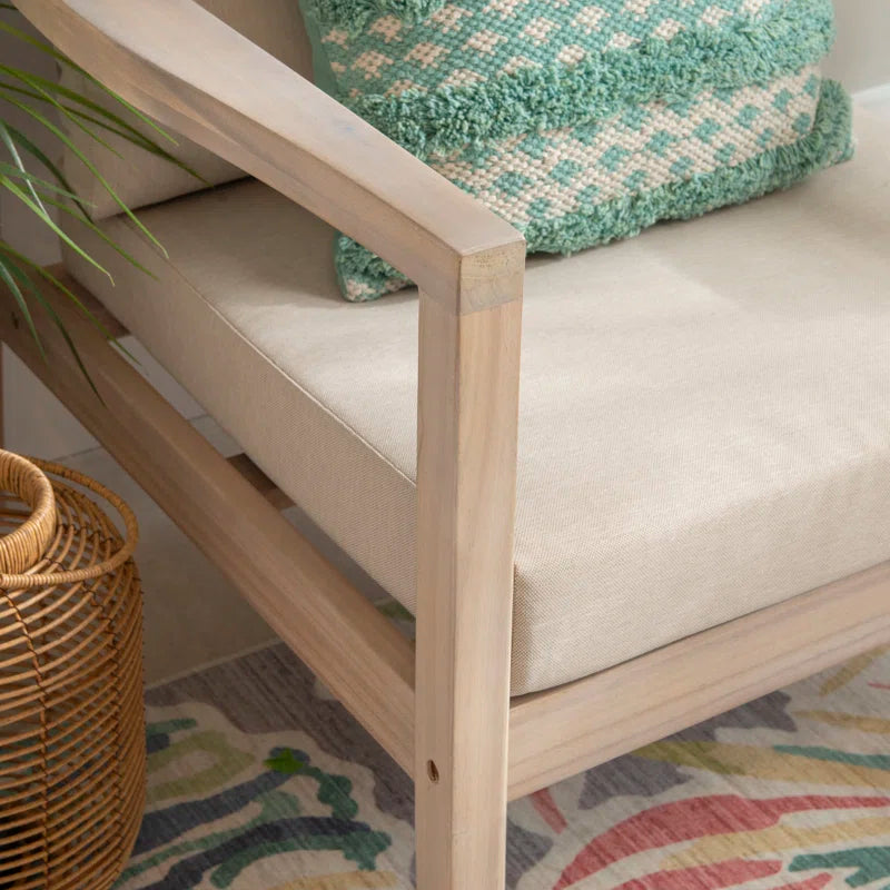 Amina 3-Piece Cushioned Outdoor Seating Group with End Table