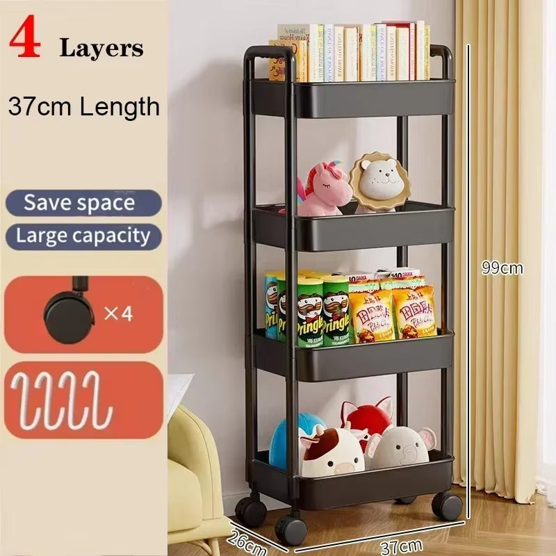 Kitchen Organizers and Storage Rack Mobile Trolley Organizer Gap Storage Rack Rolling Cart Bookshelf for Bedroom Bathroom