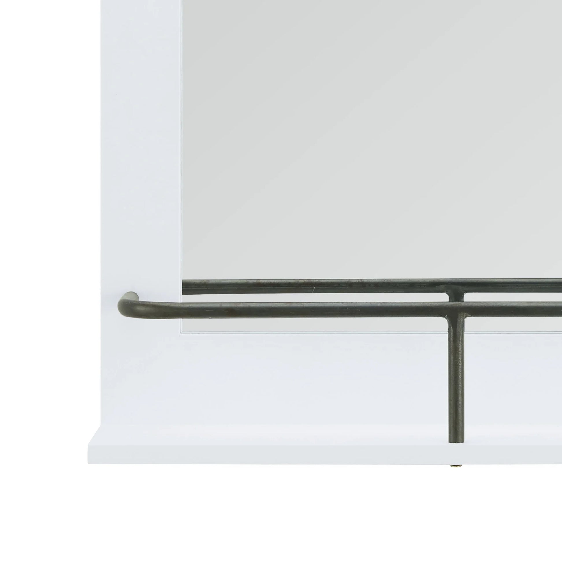 & Co. White Ingram Barn Door Wall Mirror with Shelf, Farmhouse, Rectangular, 19.75 X 4.5 X 24.75 In