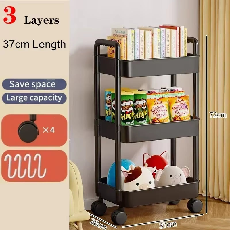 Kitchen Organizers and Storage Rack Mobile Trolley Organizer Gap Storage Rack Rolling Cart Bookshelf for Bedroom Bathroom