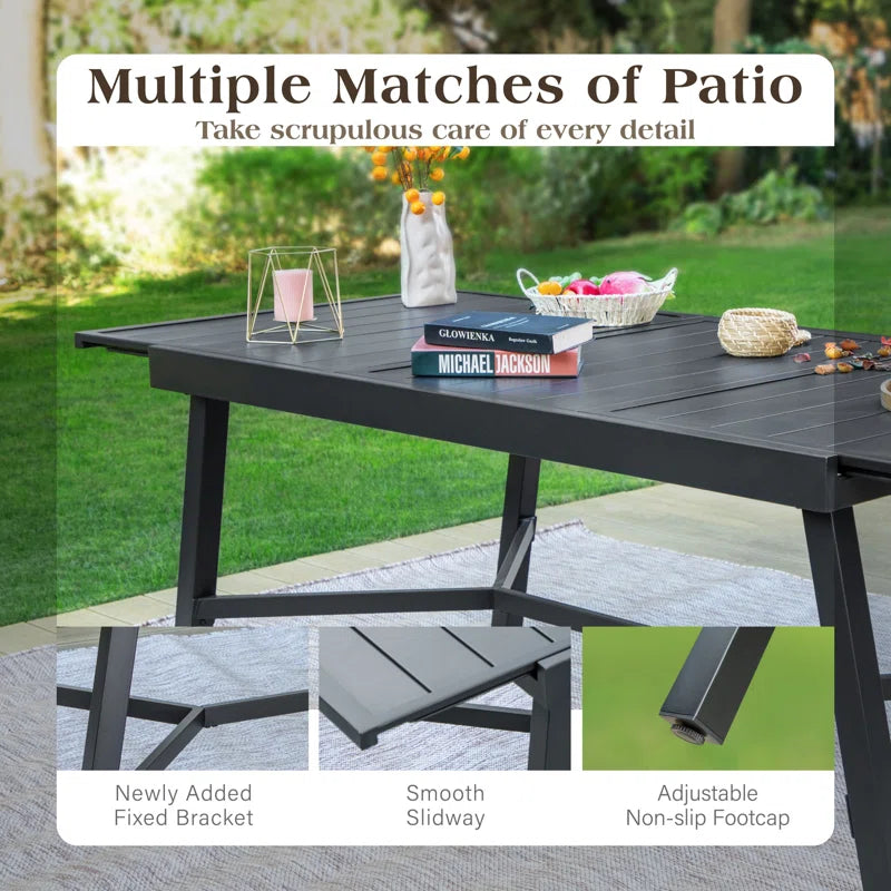 Sutiya 8 - Person Rectangular Extendable Outdoor Dining Set with Cushions