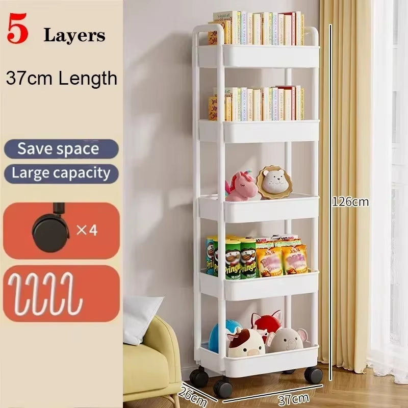 Kitchen Organizers and Storage Rack Mobile Trolley Organizer Gap Storage Rack Rolling Cart Bookshelf for Bedroom Bathroom