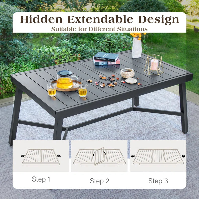 Sutiya 8 - Person Rectangular Extendable Outdoor Dining Set with Cushions