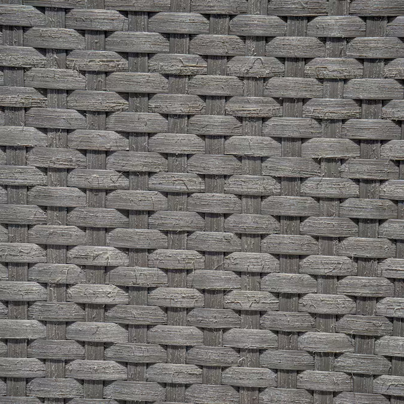 Vistano 9 -Piece Weathered Gray Wicker Patio Dining Set Wicker Rectangle Table with 8 Gray Cushions Stackable Stationary and Motion Chairs