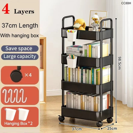 Kitchen Organizers and Storage Rack Mobile Trolley Organizer Gap Storage Rack Rolling Cart Bookshelf for Bedroom Bathroom