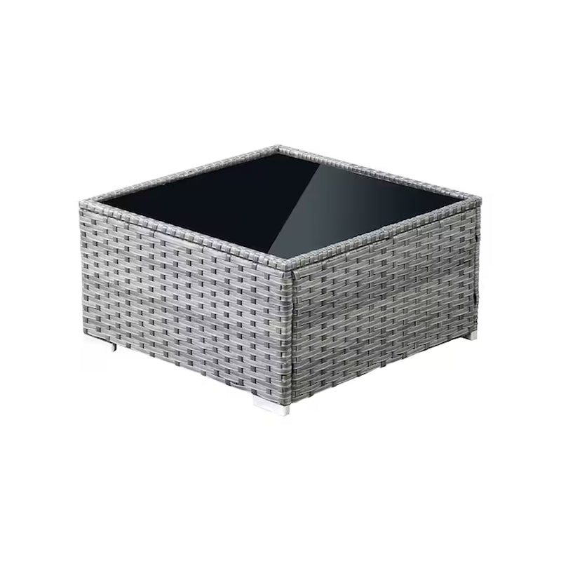 Kuuga Outdoor Sectional with Gray Cushions and Steel Frame