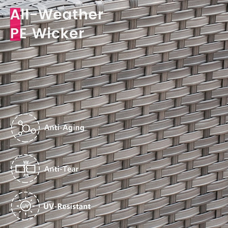 Kuuga Outdoor Sectional with Gray Cushions and Steel Frame