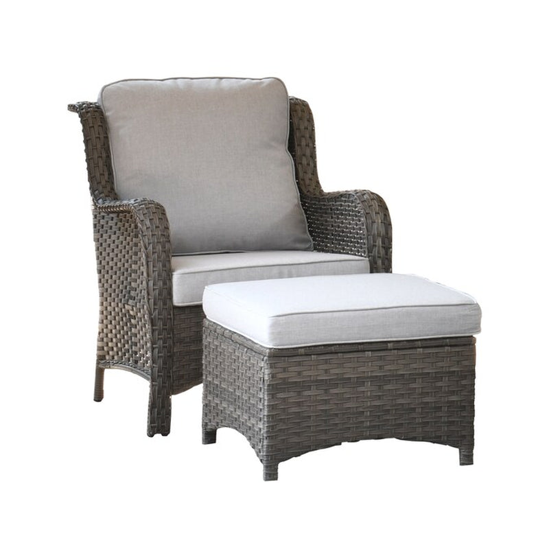 New Kenard 6 -Piece Rattan Patio Sofa Conversation Set with Gray Cushions